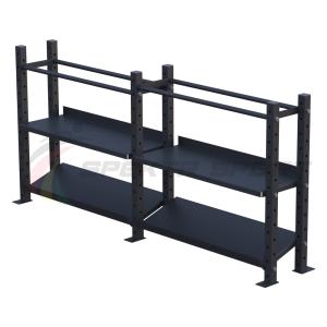Купить Модульный стеллаж для гантелей, гирь и медболов 2580х430х1200 (2 секции) в Стерлитамаке 