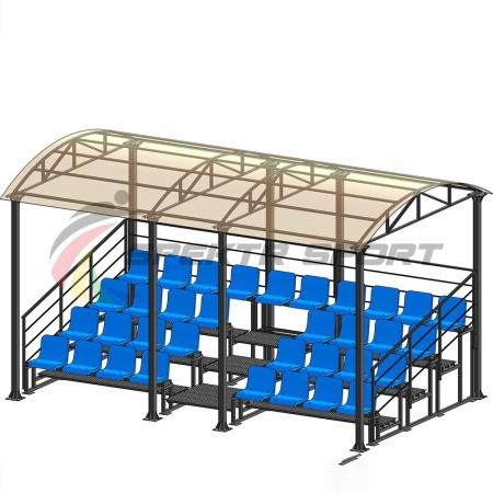 Купить Трибуна для зрителей 4 ряда на 34 места с навесом и перилами в Стерлитамаке 